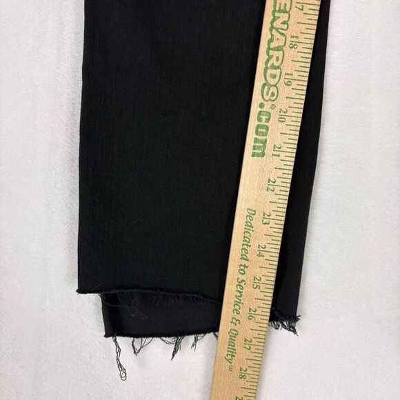 Mother High Waisted Black Insider Crop Step Fray Jeans Size 29 - Picture 7 of 14
